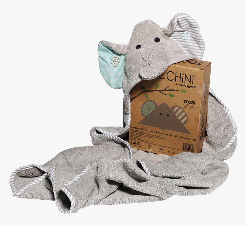 Elephant Zoocchini Hooded Bath Towel - Elephant, transparent png