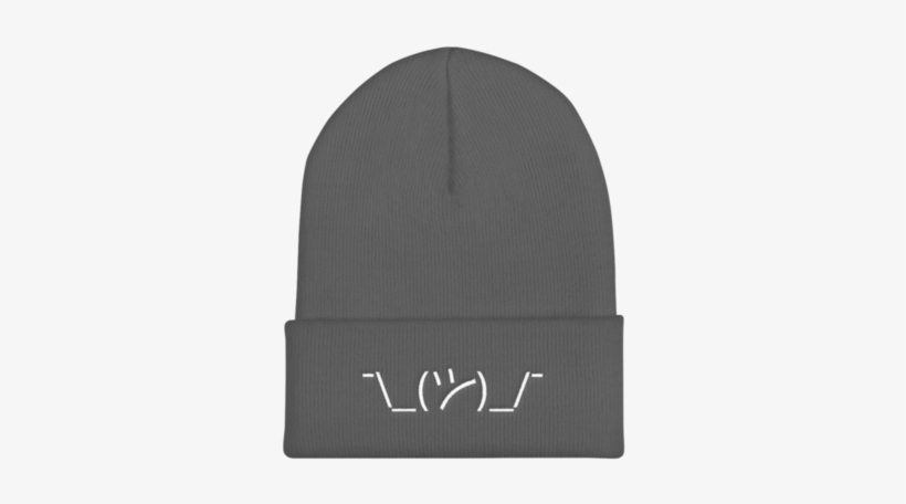 Shrug Emoji Sad Face Cuffed Beanie - Hat, transparent png