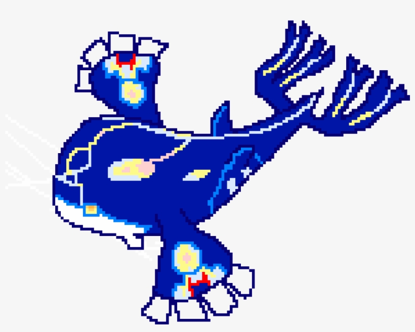 Primal Kyogre - Primal Kyogre Pixel Art, transparent png