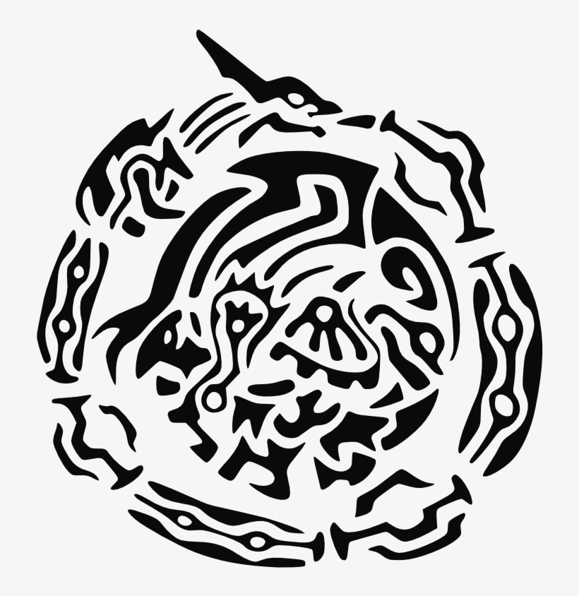 Rayquaza Kyogre Groudon Refinished By Porridgebeast - Tribal Rayquaza, transparent png