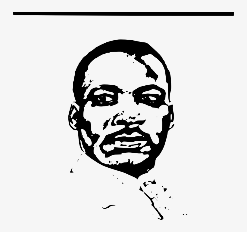 Clipart Black And White Stock Happy King Jr Medium - Martin Luther King Png, transparent png
