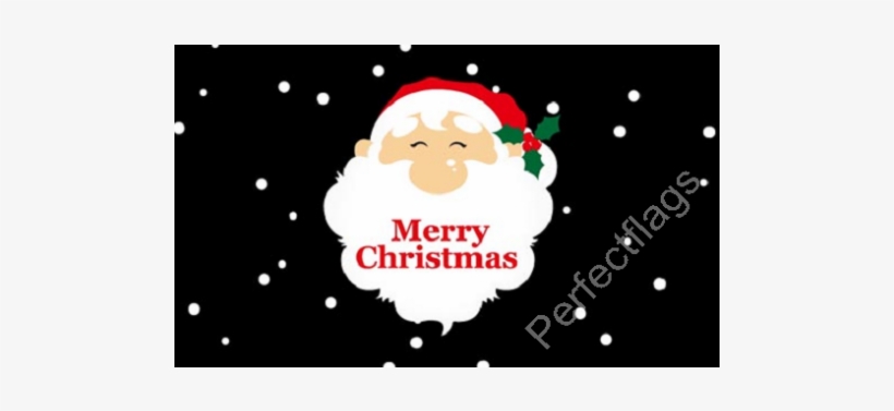 Merry Christmas Santa Face Flag - Cute Santa Face With Merry Christmas Shower Curtai, transparent png