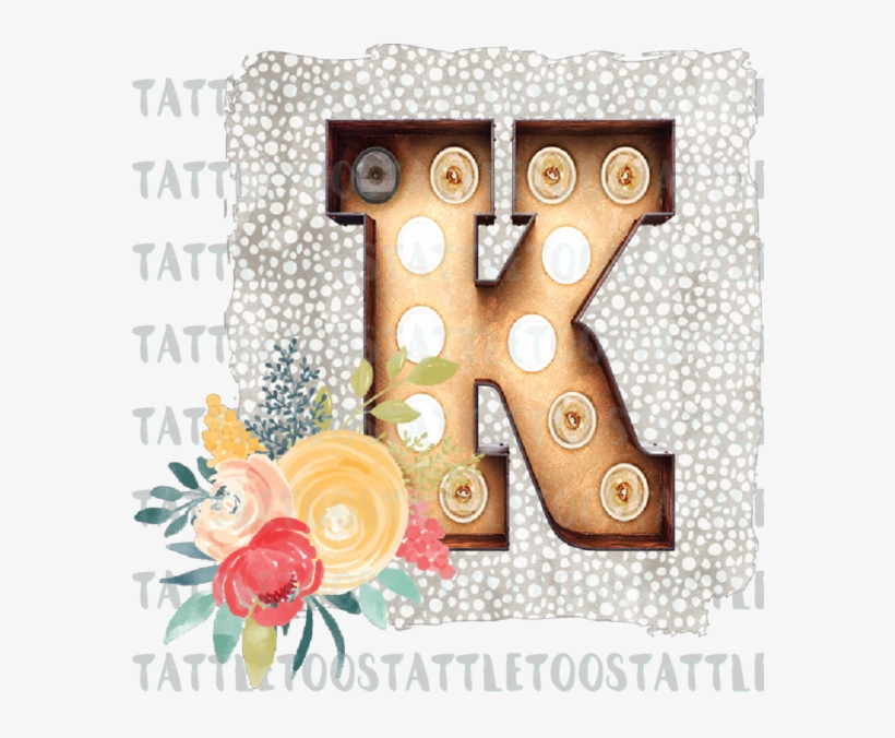 Marqueefloralletter K - Rose, transparent png