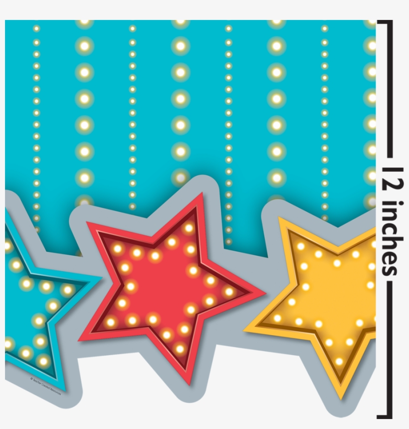 Mobile Gallery - Teacher Created Resources Marquee Stars Die-cut Border, transparent png
