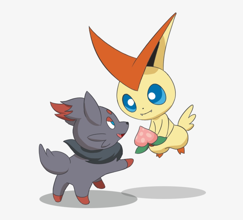 Victini And Zorua, transparent png
