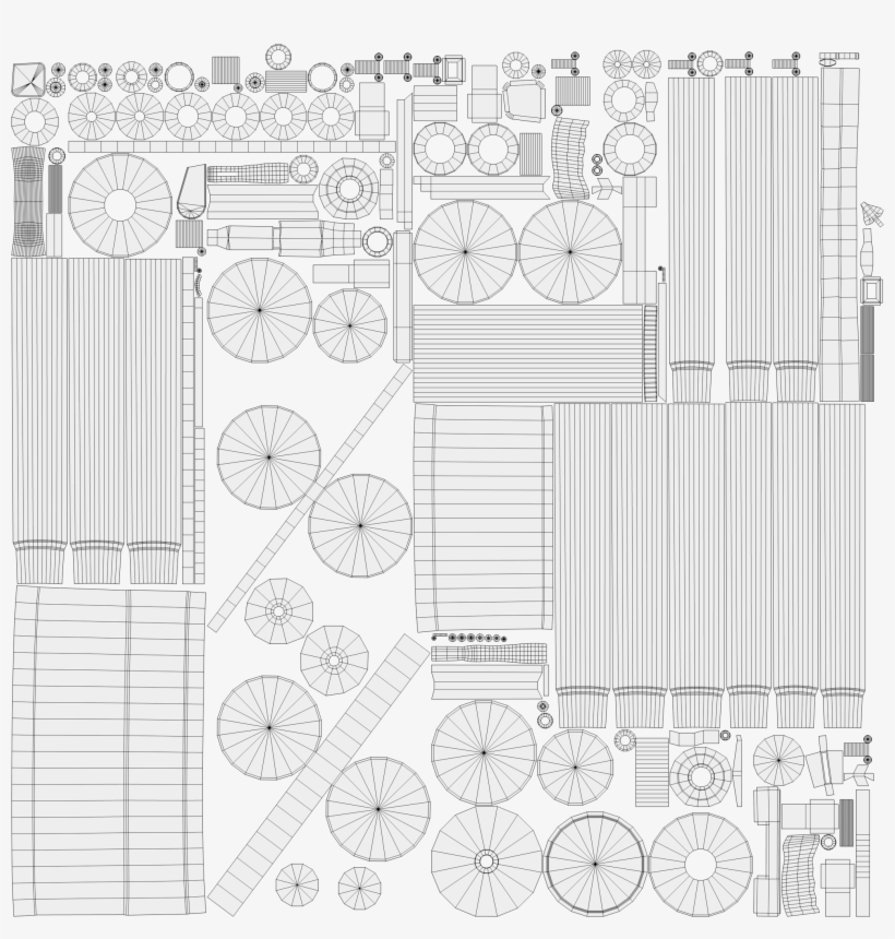 Minigun-uv - Technical Drawing, transparent png