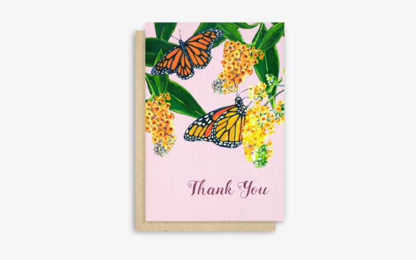 Monarch Butterfly Thank You Card With Purple Background - Foral Business Thank You Card, transparent png