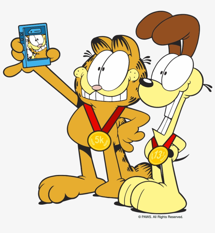 Vector Royalty Free Virtual Race Series Run With Character - Garfield Friend, transparent png