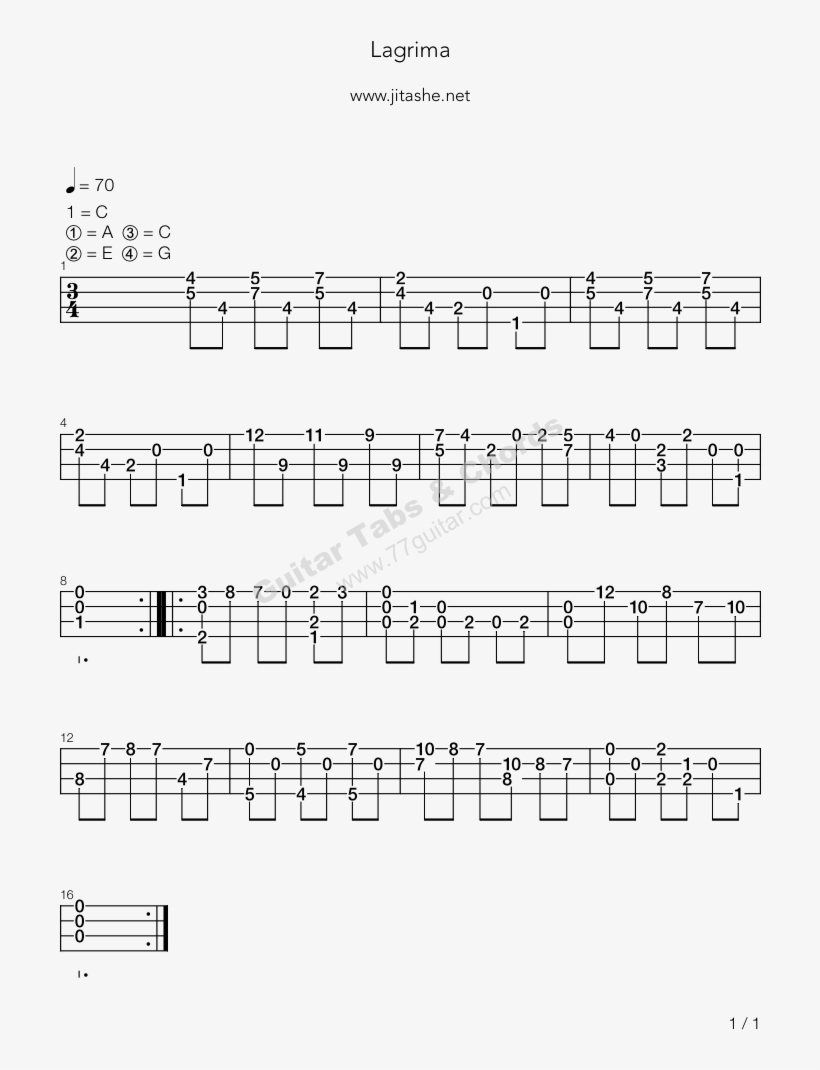 Lagrima-francisco Torrega吉他谱 - Sheet Music, transparent png