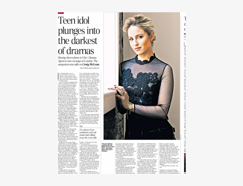 Ddizzle-agron Dianna On The Daily Telegraph - Dianna Agron, transparent png