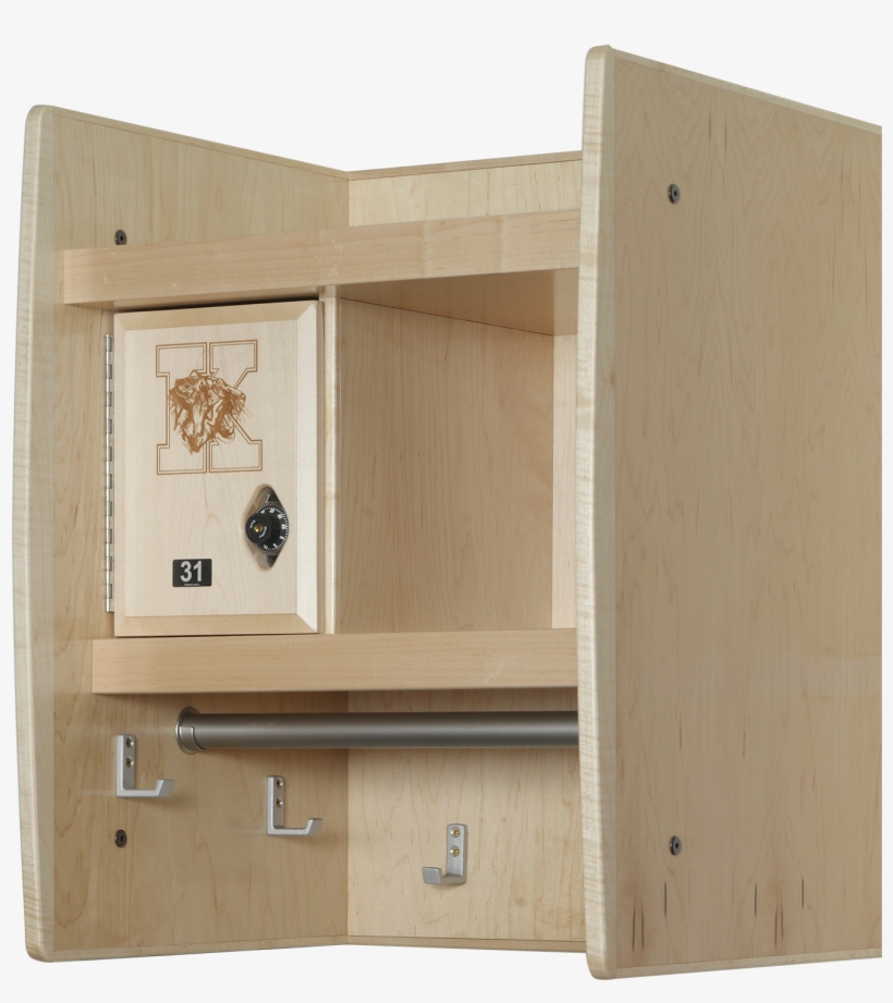 Wall Mount Wood Sports Locker - Locker, transparent png
