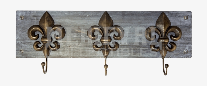 Fleur De Lis On Wood Wall Hook Rack - Spi Home50996 Fleur De Lis On Wood Wall Hook - Black, transparent png