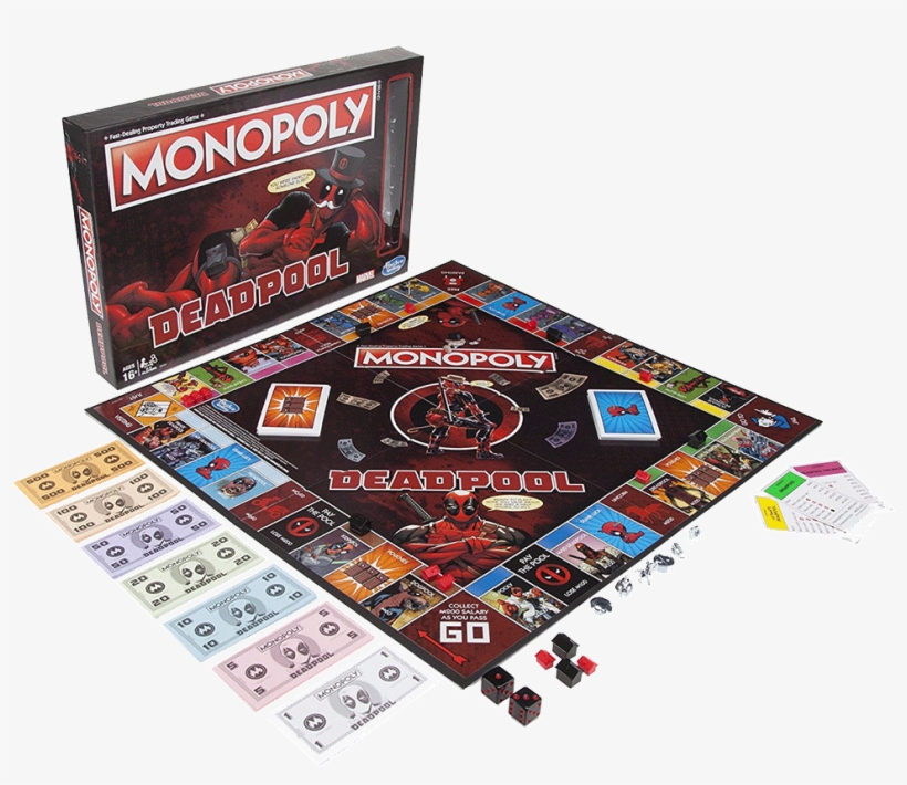 Deadpool Edition - Queen Monopoly Board Game, transparent png