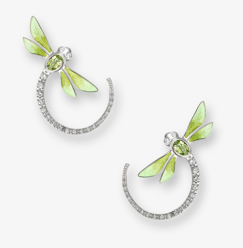Nicole Barr Designs Sterling Silver Dragonfly Stud - White Sapphires Dragonfly Stud Earrings - Sterling, transparent png