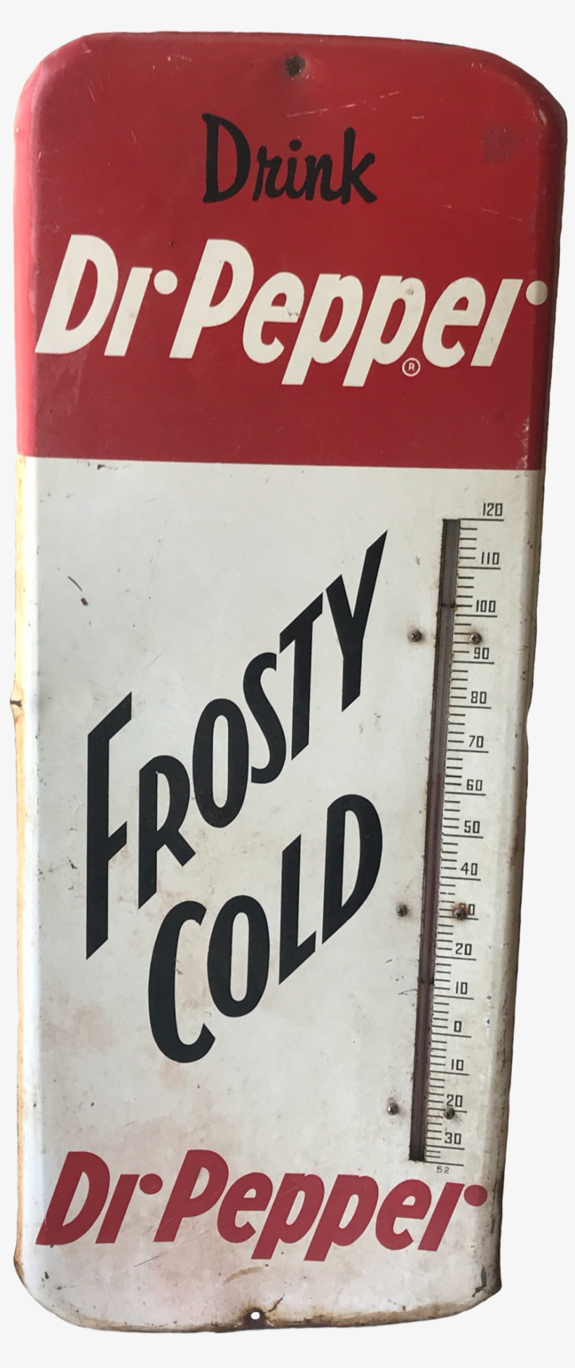Vintage Dr Pepper Thermometer, transparent png