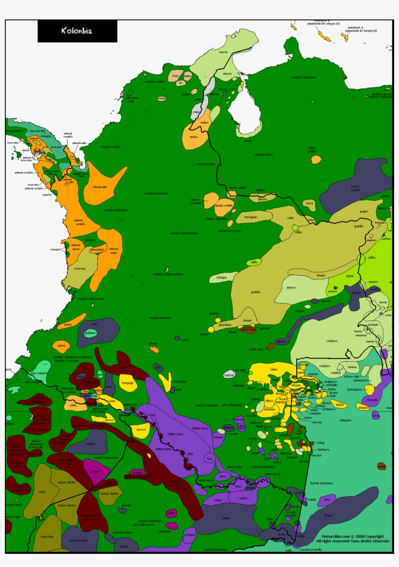 Linguistic Map Of Colombia, transparent png