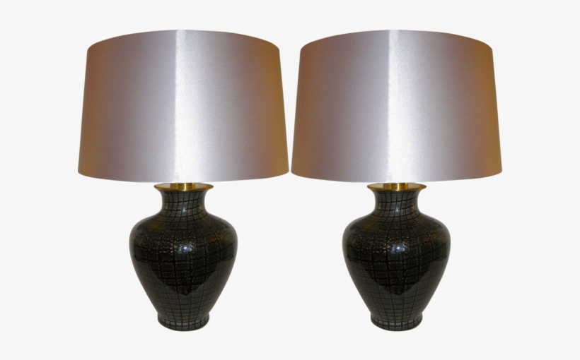 Veart 1960s Pair Of Black Glass Lamps With Speckles - Lamp, transparent png
