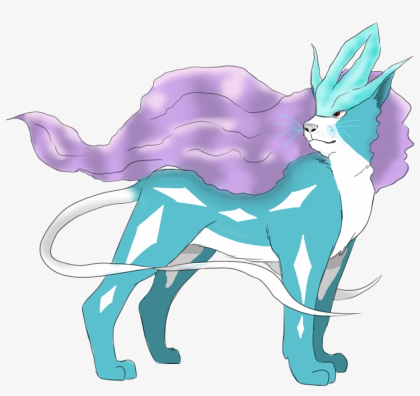 Suicune Is A Slim, Quadruped, Blue, Mammalian Pokémon - Suicune, transparent png