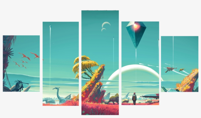 Hd Printed No Man's Sky 5 Pieces Canvas - 65daysofstatic No Man's Sky / O.s.t. Vinyl Record, transparent png