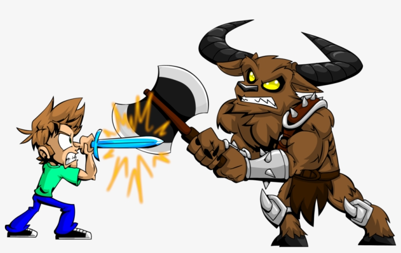 Tobuscus Vs Minotaur By Jeffkyler - Cartoon Minotaur, transparent png