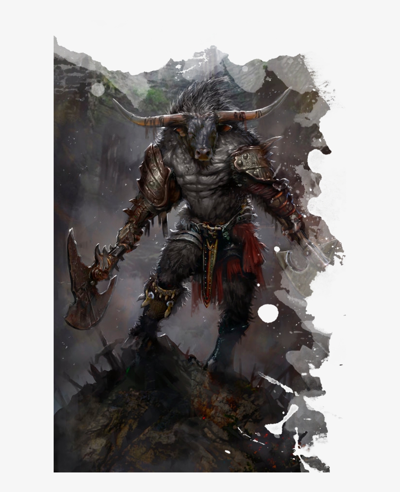On A Successful Use Of Your Goring Rush Trait, In Addition - D&d Minotaur Art, transparent png