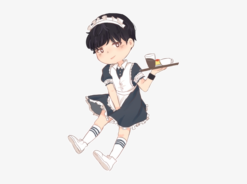 Maid Yoongi By Lovapples On Deviantart Svg Royalty - Chibi Bts Suga Maid, transparent png