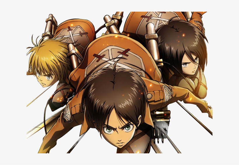Eren Mikasa Armin Render By Infinitymoment-d64md8p - Shingeki No Kyojin Mikasa Eren Y Armin, transparent png