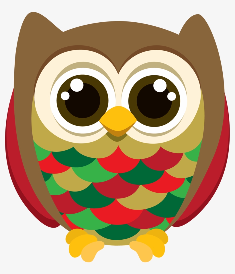 Owls For Kids Christmas Clip Art - Christmas Owl Clipart, transparent png