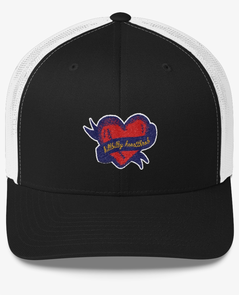 Hillbilly Heartthrob Trucker Cap - Turntable Hat - Black/ White, transparent png