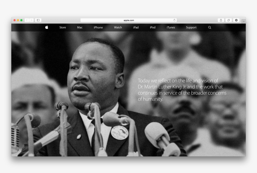 Apple Commemorates Martin Luther King On Its Homepage, - Apple Martin Luther King, transparent png