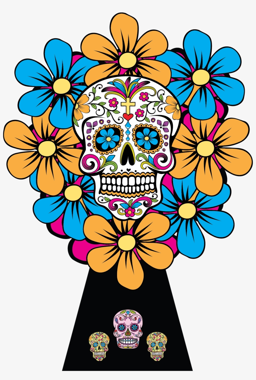 Sugar Skulls Dia De Los Muertos Bouquet - Skulls Of Dia De Los Muertos Png, transparent png
