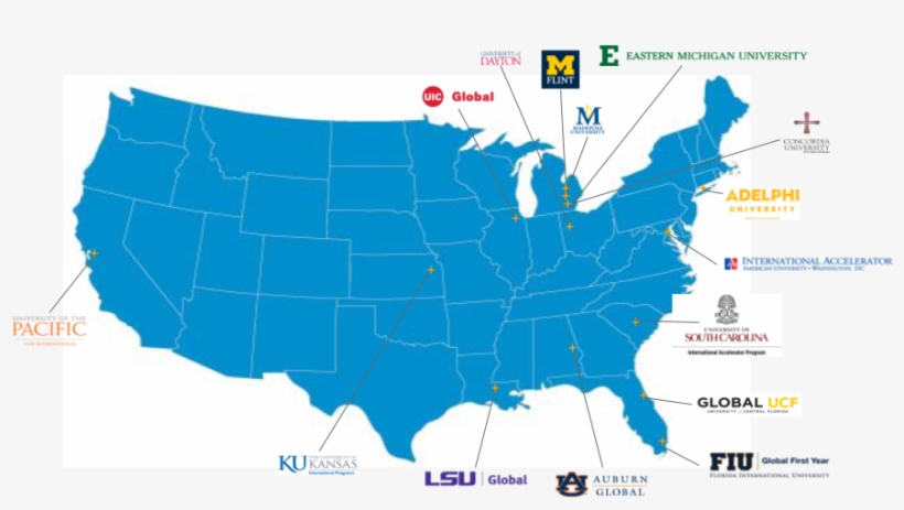 University Partners Map Png - Us Without California, transparent png