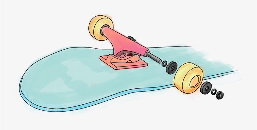 Skateboard Anatomy - Skateboard Wheels And Trucks, transparent png