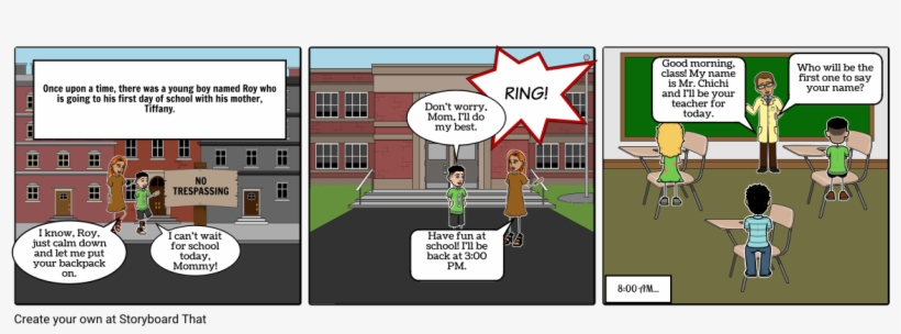 Roy's First Day Of School - Cartoon, transparent png