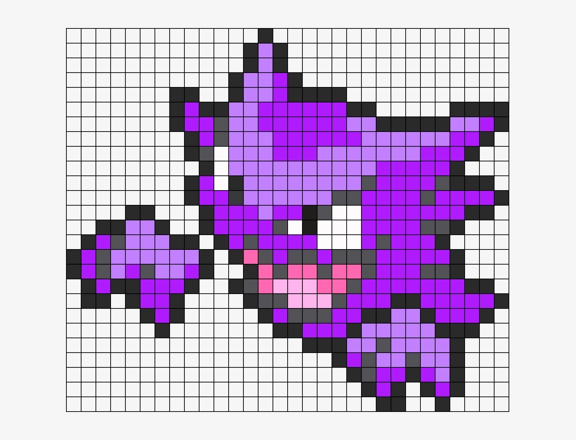 Haunter Pokemon Bead Pattern Perler Bead Pattern / - Pokemon Haunter Pixel Art, transparent png