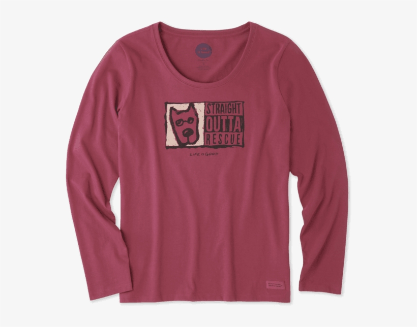 Women's Straight Outta Rescue Long Sleeve Crusher Scoop - Long-sleeved T-shirt, transparent png