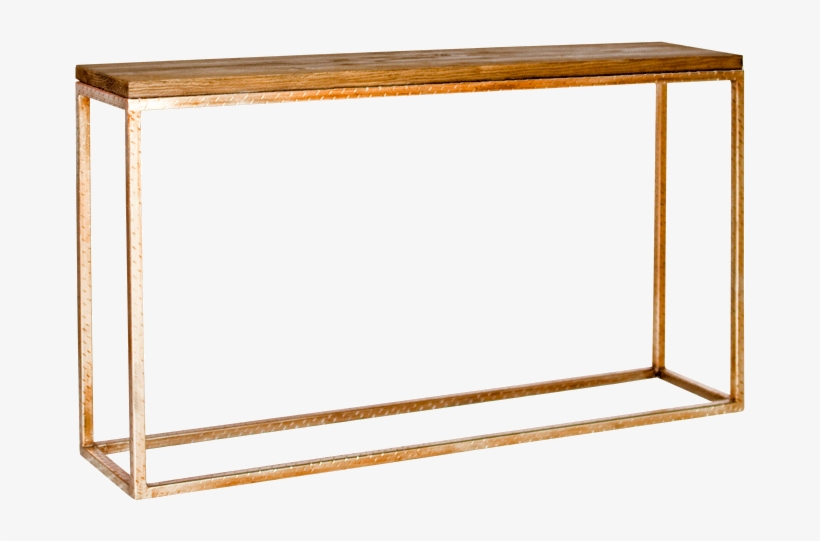 Ozark Industrial Loft Distressed Wood Gold Console, transparent png