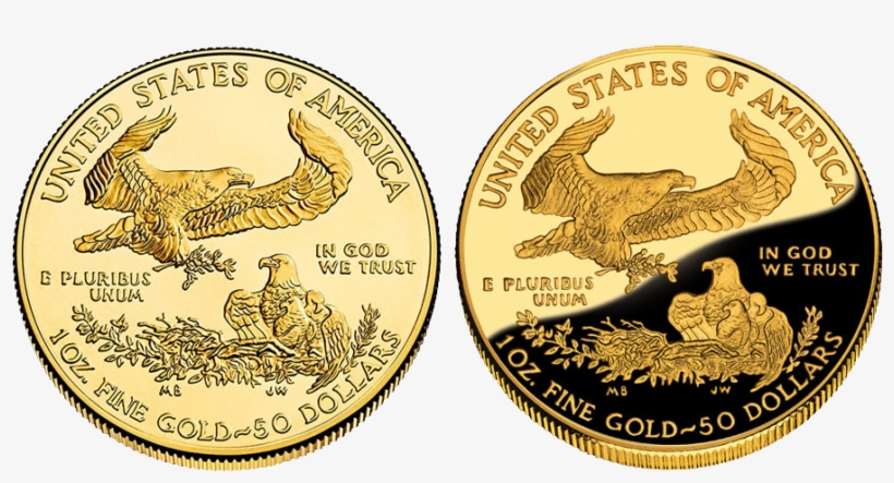 Standard American Eagle Coin Vs Proof - Eagle Oz Gold 2018, transparent png