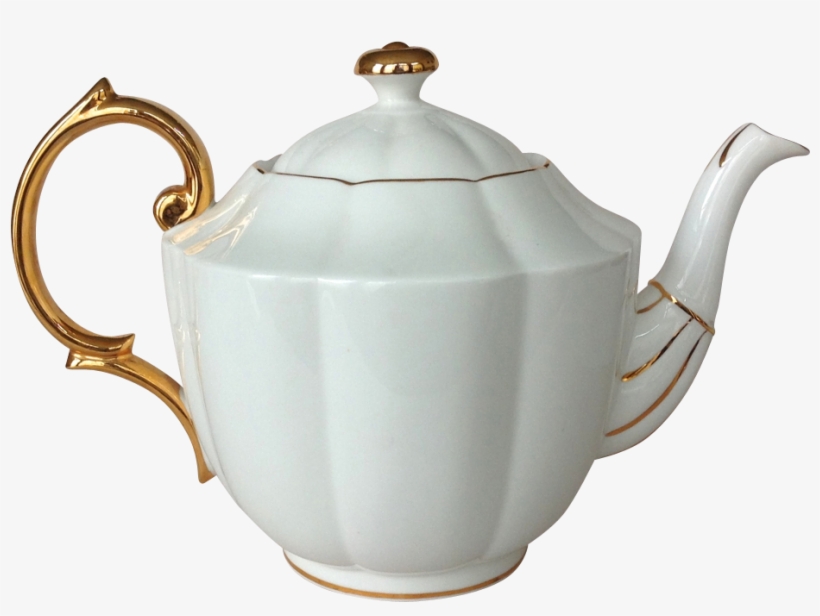 Royal Albert Countess Shape White Tea Pot With Gold - Teapot, transparent png