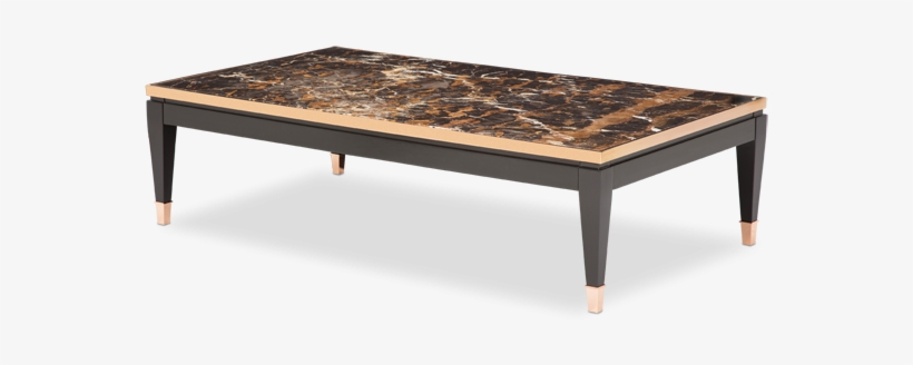 Amini Durango Cocktail Table W/marble And Rose Gold - Rectangular Marble Top Rose Gold Trim Cocktail Coffee, transparent png