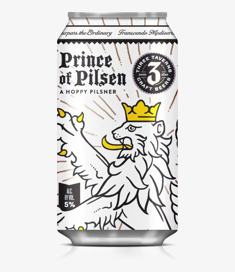 Princeofpilsen Can Mockup Front - Three Taverns ‘prince Of Pilsen’ 12oz 6pk Can Pilsner, transparent png