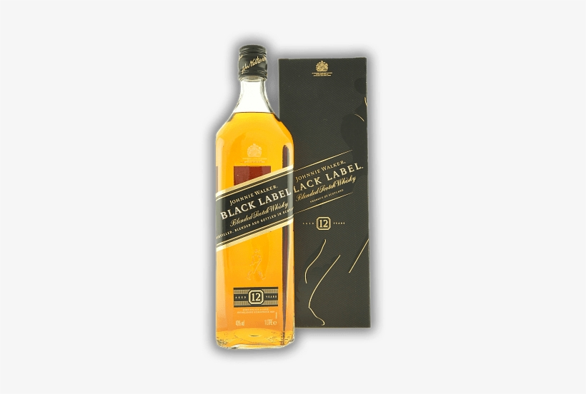 Johnnie Walker Black Label 12 Years 1,0 Liter - Johnnie Walker Black Label, transparent png