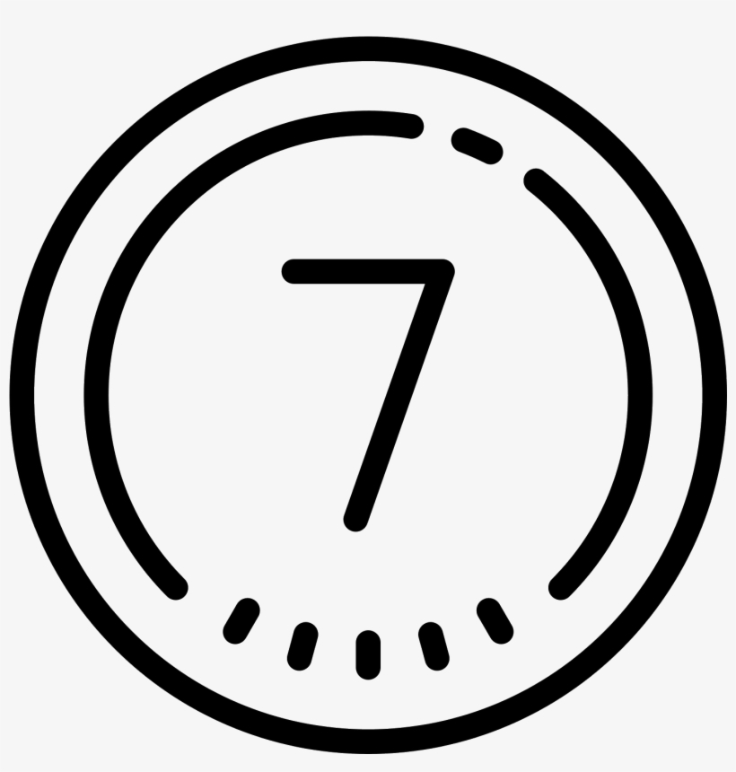 Eingekreiste 7 Icon - 4 Number Png Icon, transparent png