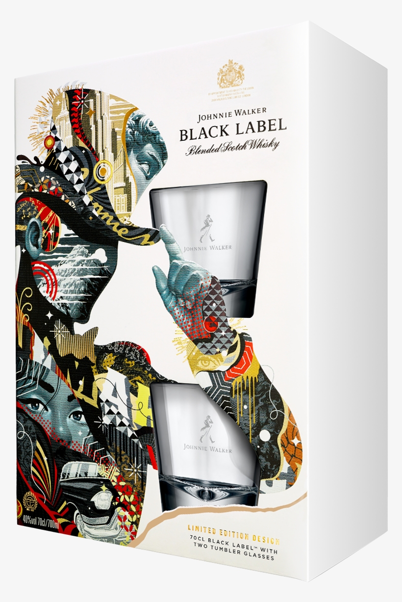 Jw Black Label Darkove Baleni - Johnnie Walker Black Label Giftset 70cl, transparent png