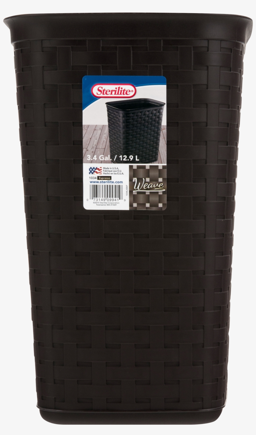 4 Gal Weave Wastebasket, Espresso, transparent png