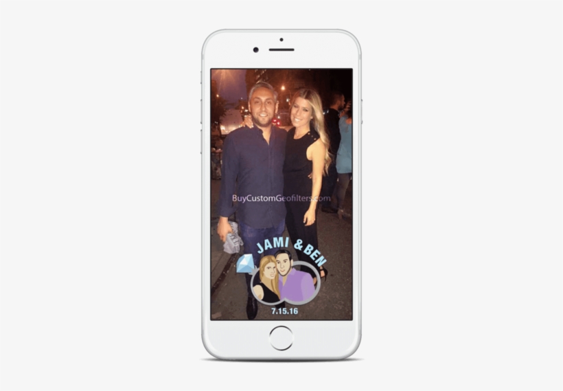 Custom Snapchat Geofilters Caricature Wedding Couple - Engagement Party, transparent png