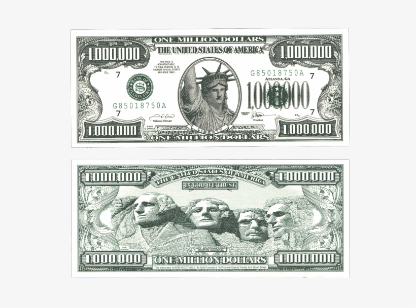 Million Dollar Bill - Real One Million Dollar Note, transparent png