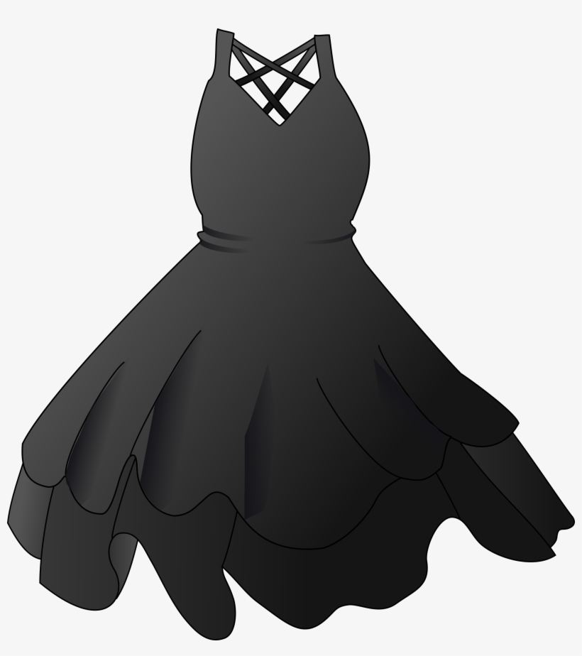 Black Party Dress - Black Dress Clip Art, transparent png
