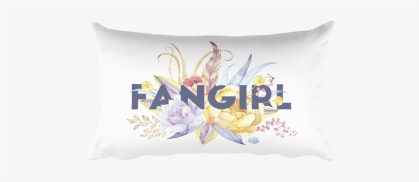 Loud And Proud In Original Floral Watercolor Artwork - Cushion, transparent png