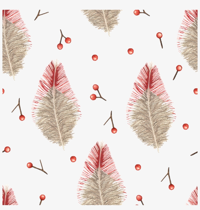 Plant Leaves Transparent Watercolor Decorative Figure - Red, transparent png